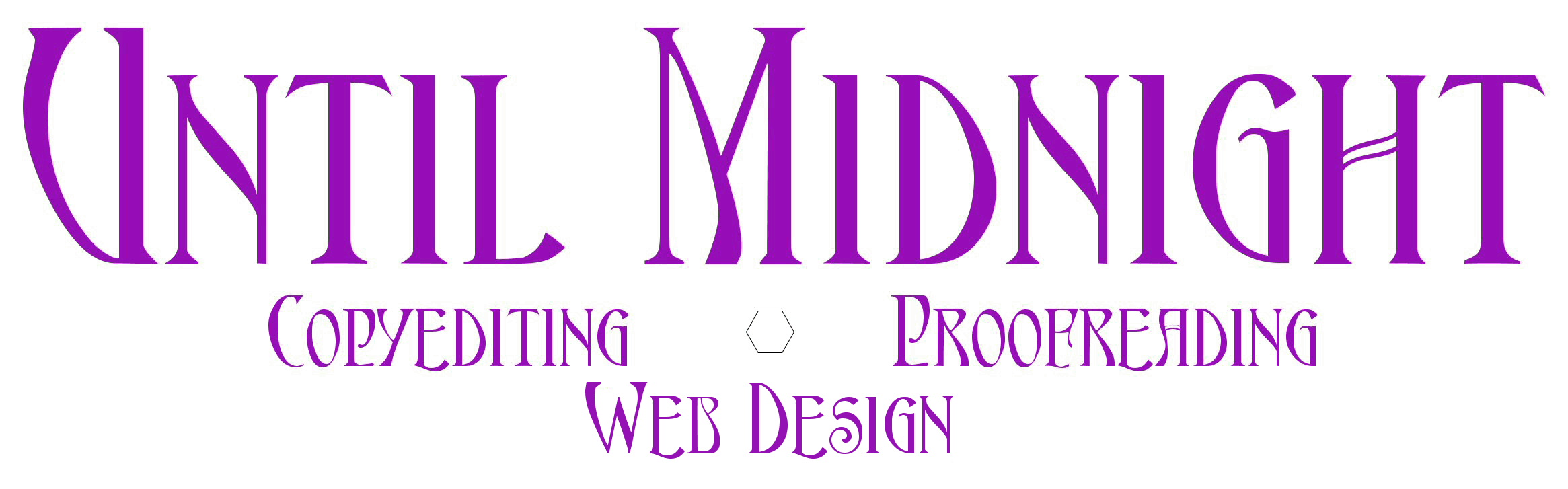 until midnight copyediting proofreading web design in purple